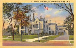 Buffalo Masonic Consistory Buffalo New York linen postcard