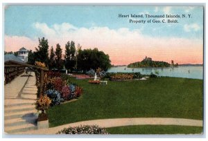 1910 Heart Island Property Geo Boldt Garden Thousand Islands New York Postcard 