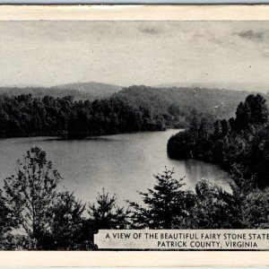 c1910s Patrick County, VA Fairy Stone State Park Birds Eye Sailboat Lake PC A243