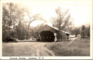 Real Photo Postcard Covered Bridge in Jackson, New Hampshire