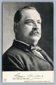 AMERICAN PRESIDENT GROVER CLEVELAND ANTIQUE POLITICAL PATRIOTIC POSTCARD