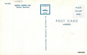 1950s North Center Avenue HARDIN MONTANA Autos McCollom postcard