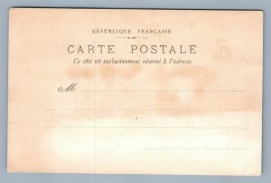1900 PARIS EXPOSITION ANTIQUE POSTCARD PAVILLION d'ITALIE SPANGLED APPLIQUE