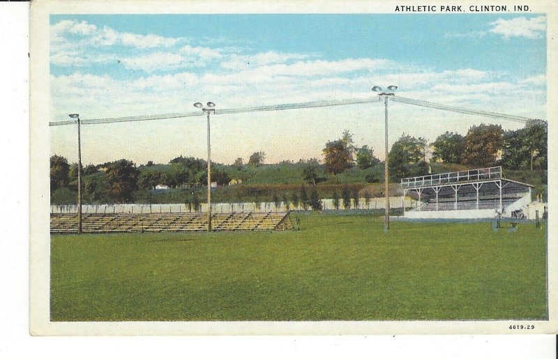 POSTCARD ATHLETIC PARK CLINTON INDIANA