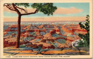 postcard AZ Grand Canyon - Fred Harvey - A View from Yavapai Footpath