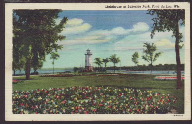 Lighthouse,Lakeside Park,Fond Du Lac,WI Postcard 