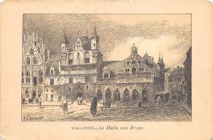 B94712 malines la halle aux draps postcard belgium