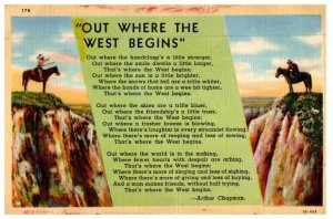 Out Where The West Begins By Arthur Chapman Cactus Postcard