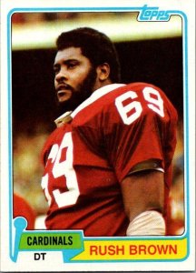 1981 Topps Football Card Rush Brown St Louis Cardinals sk60120