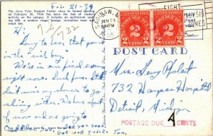 Jerry Tyler Student Center University MI Saginaw c1955 Vintage Postcard D07