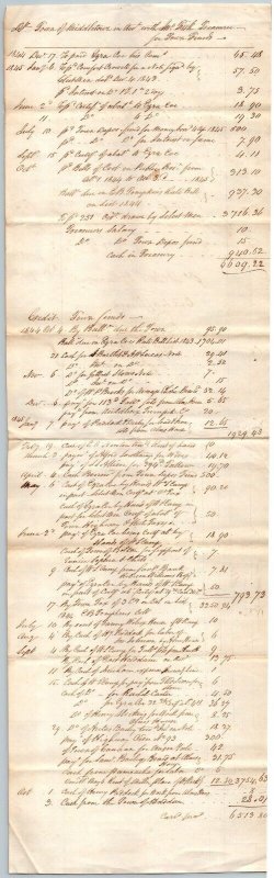 1844  Middletown  Connecticut  Town Treasurer  26 x 8