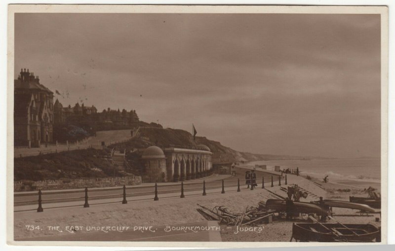 Dorset; Bournemouth, East Undercliff Drive RP PPC, 1911, To A Thompson, Dudley 