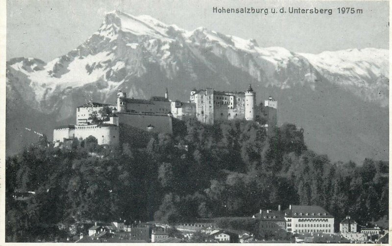 Postcard Germany Hohensalzburg Untersberg castle view mountain