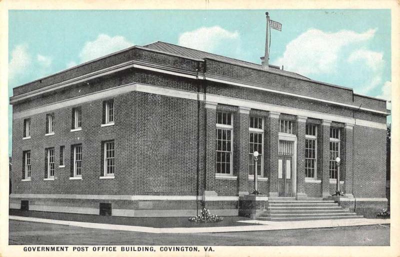 Covington Virginia Government Post Office Building Antique Postcard K88897