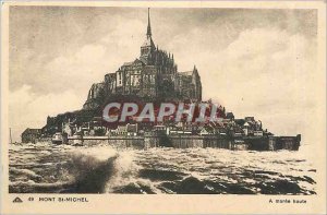 Old Postcard Mont Saint Michel At high tide