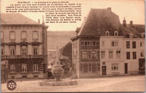 Belgium Stavelot La Fontaine et la Place du Marché Vintage Postcard C147