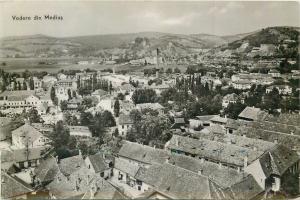 Romania Medias panorama butterfly stamp postcard