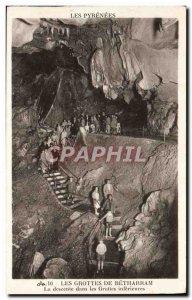 Old Postcard The Betharram Caves Of Descent into the lower caves