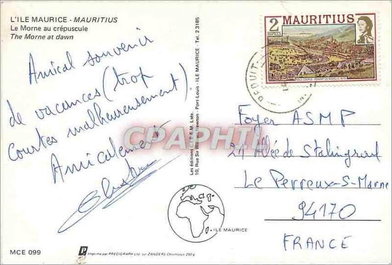 Postcard Modern Mauritius Mauritius Le Morne au Crepuscule