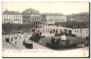 Old Postcard Le Havre and Gambetta Square Theater