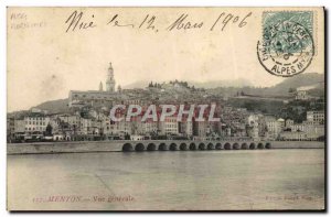 Old Postcard Menton Vue Generale