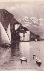 Switzerland Chateau Chillon et la Dent du Midi