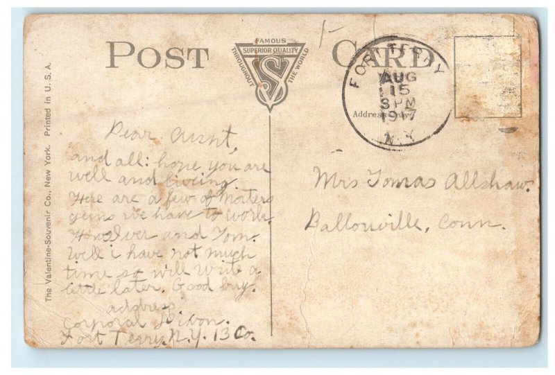 1917 Fort Terry NY Somewhere On The Atlantic Coast Guard Cannons Posted Postcard