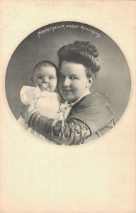 Netherlands Royal Queen Wilhelmina Princess Juliana Baby Vintage Postcard 07.08