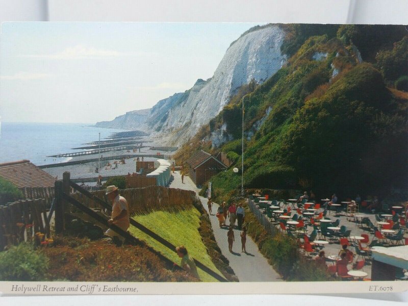 Vintage Postcard Holywell Retreat Cafe & Cliffs Eastbourne Sussex