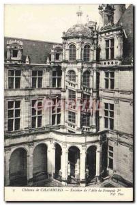 Old Postcard Chateau De Chambord Staircase From & # 39Aile From Francois 1er