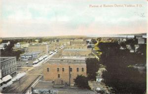 Yankton South Dakota Business District Antique Postcard L582