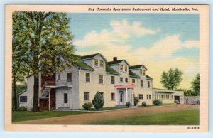 MONTICELLO, Indiana IN~ Roy Conrad's SPORTSMAN RESTAURANT & Hotel 1950s Postcard