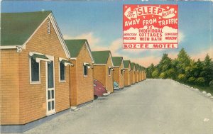 Ohio Akron Kozee Motel 1950s Postcard roadside Tichnor linen 22-10819