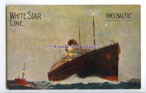 LS1130 - White Star Liner - Baltic - artist advertising postcard