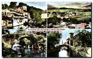 Modern Postcard St Jean Pied de Port Basque Houses General View Roman Bridge ...