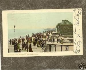 ATLANTIC CITY NJ RARE c1900 BOARDWALK und/b Postcard