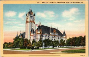 Postcard  Spokane County Court House Spokane Washington K12
