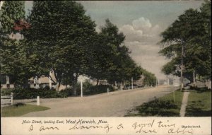 West Harwich Massachusetts MA Main St. Street Scene Rotograph 1900s-10s Postcard