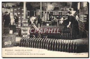 Old Postcard Folklore Harvest Vine Cellars Epernay Felix Potin Preparation ex...