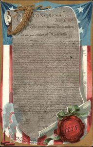 Tuck Fourth of July Declaration of Independence c1910 Postcard