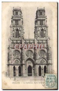 Old Postcard Orleans Cathedral Holy Cross Church