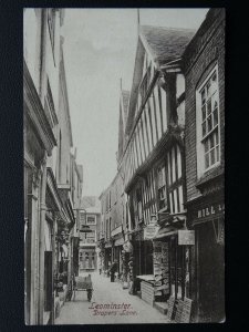 Herefordshire LEOMINSTER Drapers Lane shows BREWSTER NEWSAGENT c1904 Postcard