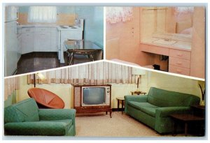1965 Multi-View Interior Star Motel Rapid City South Dakota SD Vintage Postcard