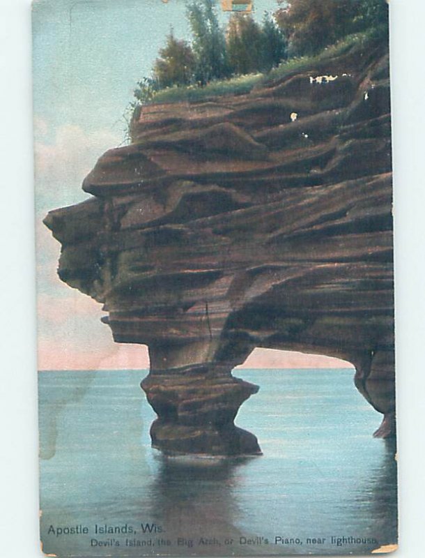 Divided-back NATURE SCENE Apostle Islands - Near Red Cliff Wisconsin WI AD8315