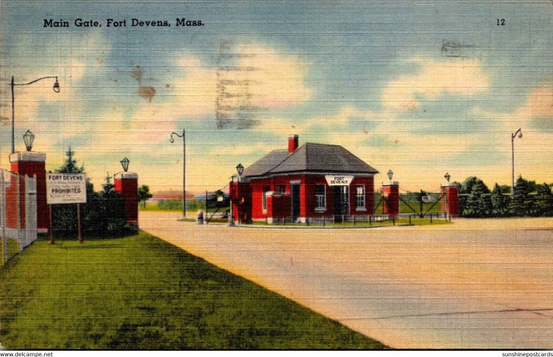 Massachusetts Fort Devens Main Gate 1944