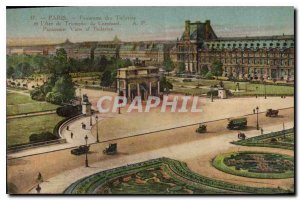 Postcard Old Paris Panorama Tuileris and the Arc de Triomphe du Carrousel