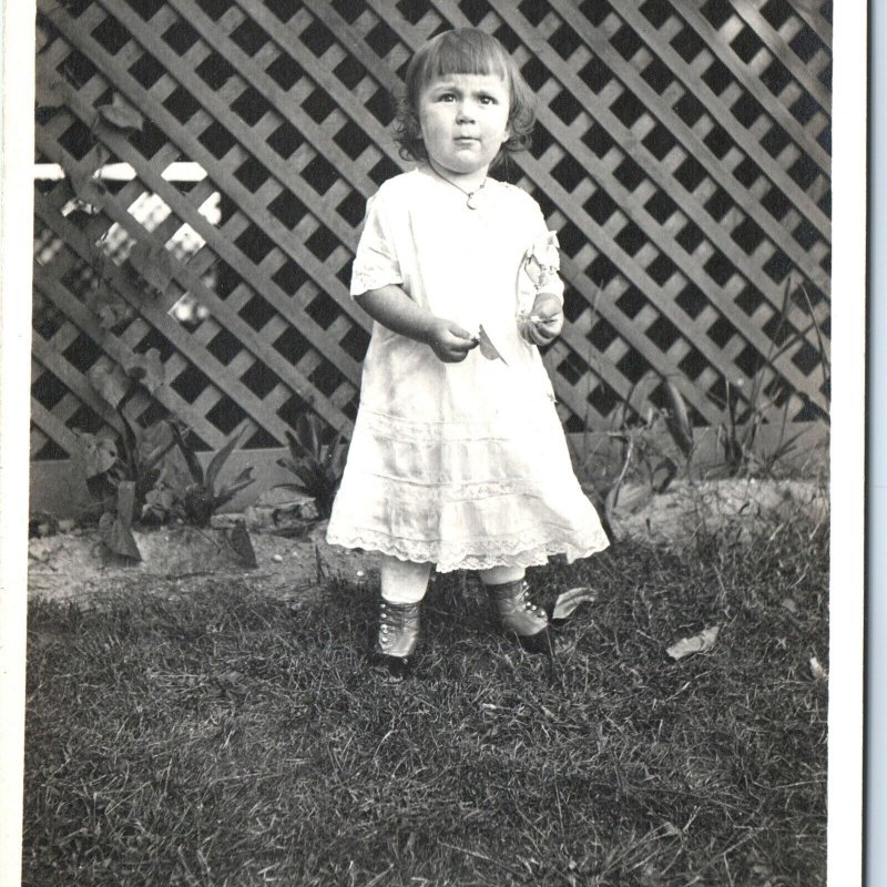 c1910s Cute Adorable Little Girl RPPC Play House Funny Real Photo Postcard A158