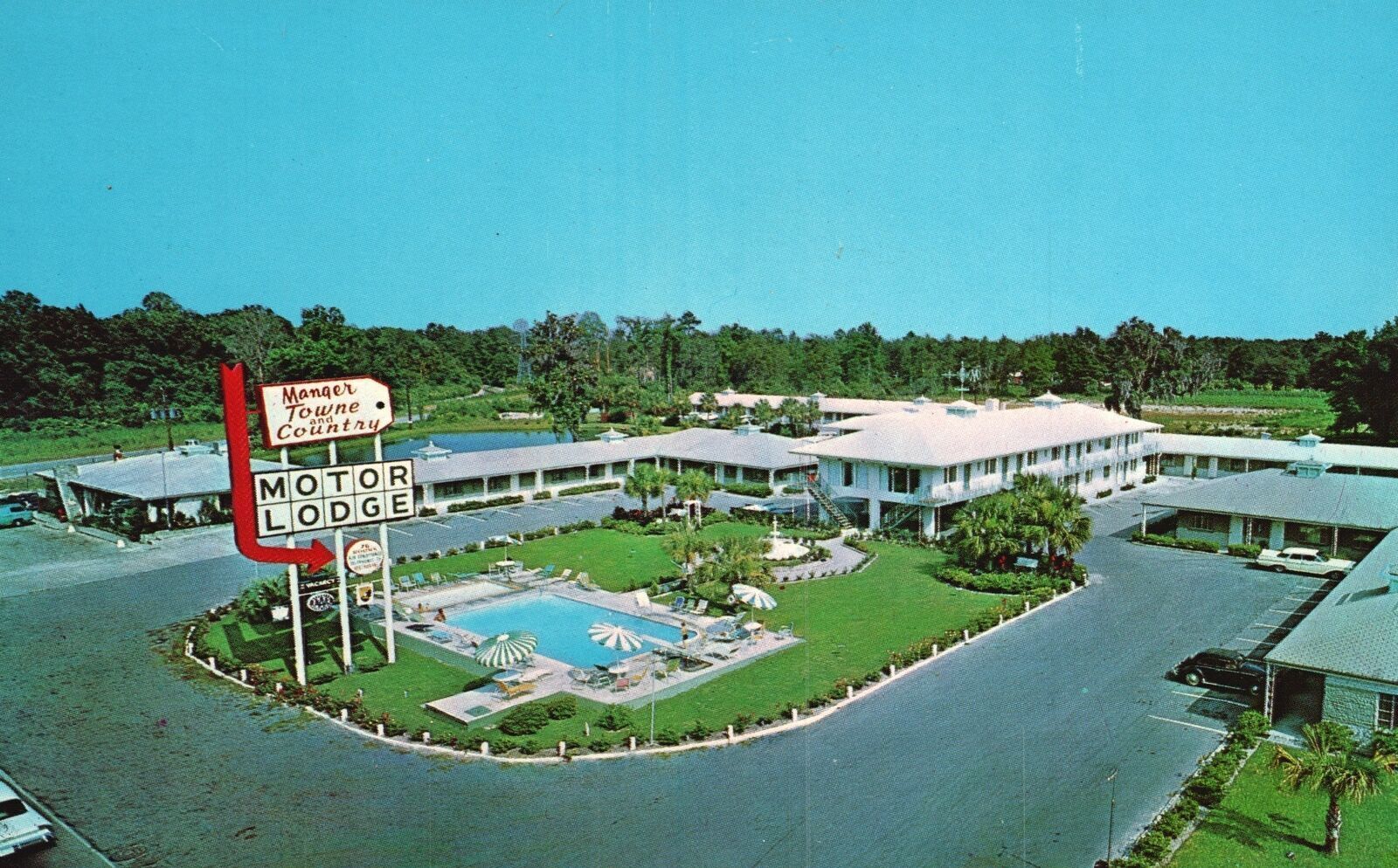 Vintage Postcard Resort Manger Towne & Country Motor Lodge Savannah