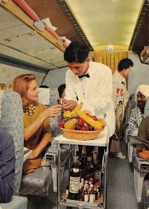 Japan Airlines The Convair 880M Jet Courier Food Cart Advertising Postcard