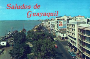 VINTAGE CONTINENTAL SIZE POSTCARD RIVER GUAYAS GUAYAQUIL ECUADOR